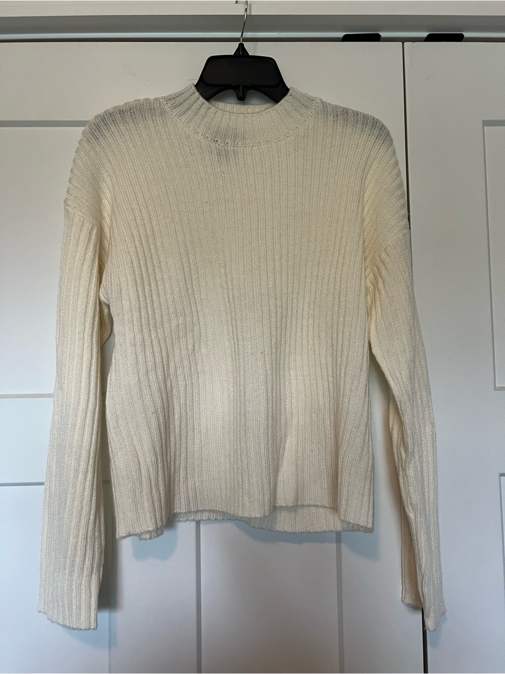 Forever 21 Cream Ribbed Turtleneck Sweater